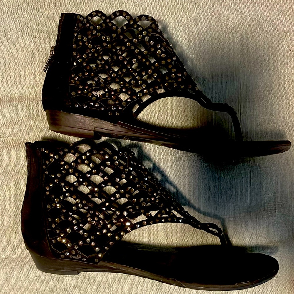 Zigi Soho Black “bling” sandals